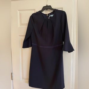 Draper James size 8 navy dress with 3/4 bell sleeves